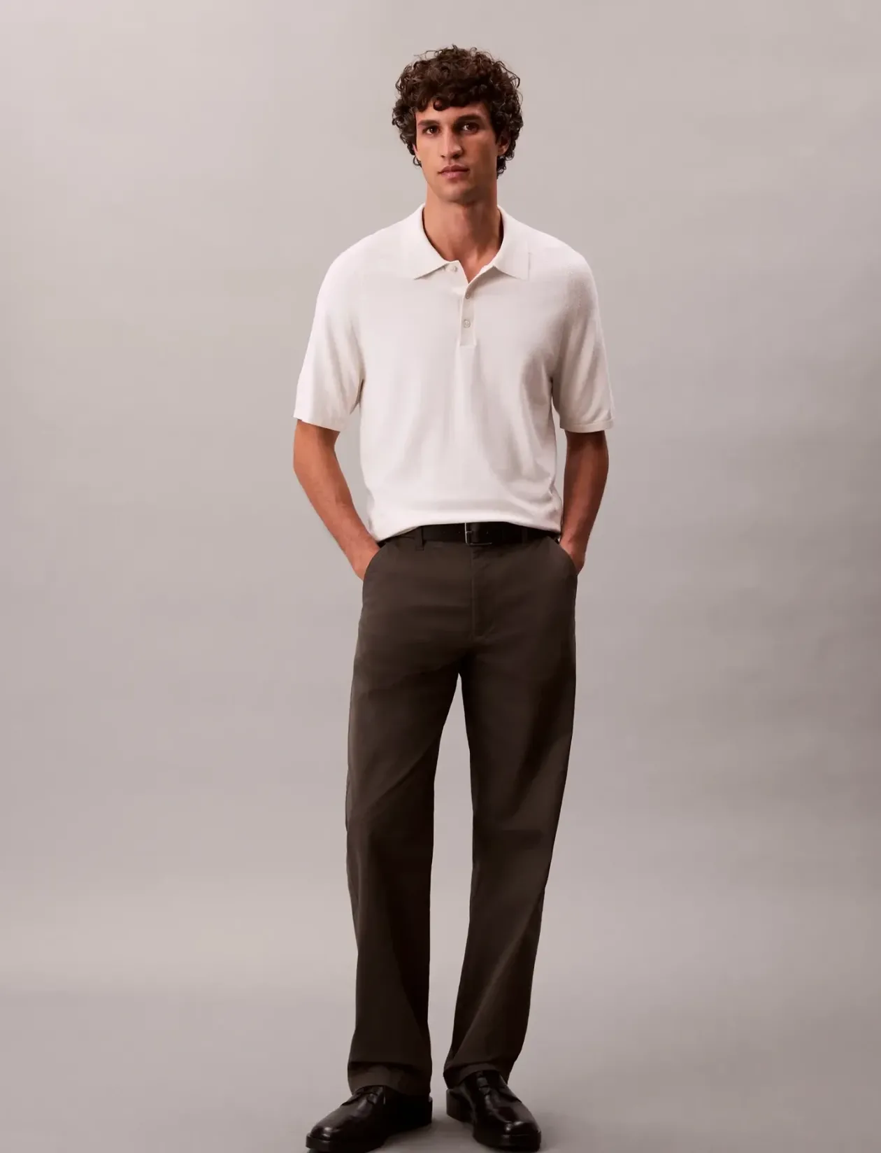 SS CK TECH KNIT SWEATER POLO 14G - Kortærmede