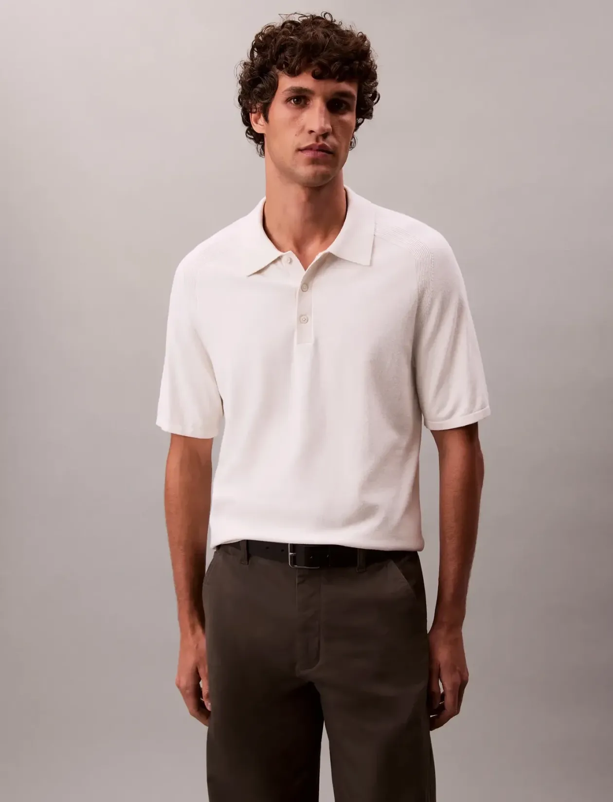 SS CK TECH KNIT SWEATER POLO 14G - Kortærmede