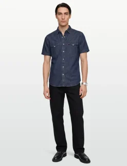 SS CLASSIC WESTERN LAUREL DARK - Denimskjorter