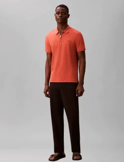 SS SLIM SUPIMA ZIP POLO - Kortærmede