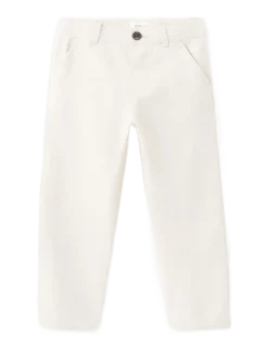 Straight linen-blend trousers - Chinos