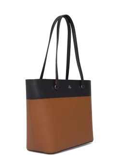 Striped Leather Medium Karly Tote Bag - Shoppere