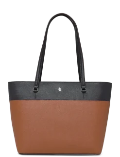 Striped Leather Medium Karly Tote Bag - Shoppere
