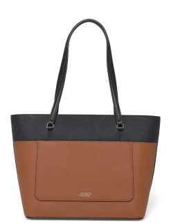 Striped Leather Medium Karly Tote Bag - Shoppere