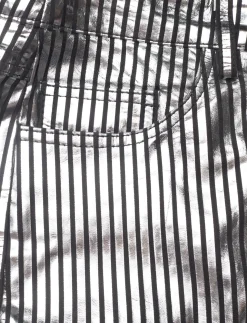 Striped Leather Pants - Læderbukser