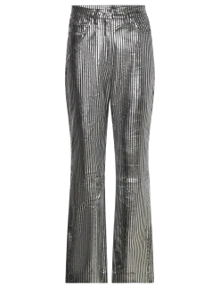Striped Leather Pants - Læderbukser