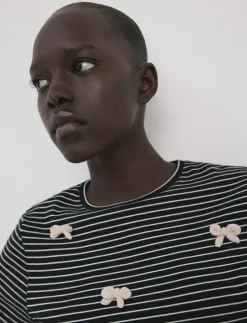 Striped T-shirt with ties - T-shirts