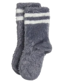 Stripe fluffy 1-pack socks - Børn