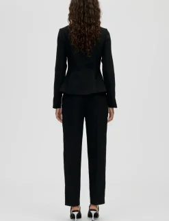 Structured Crepe, Straight Tailored Ankle Pants - Habitbukser