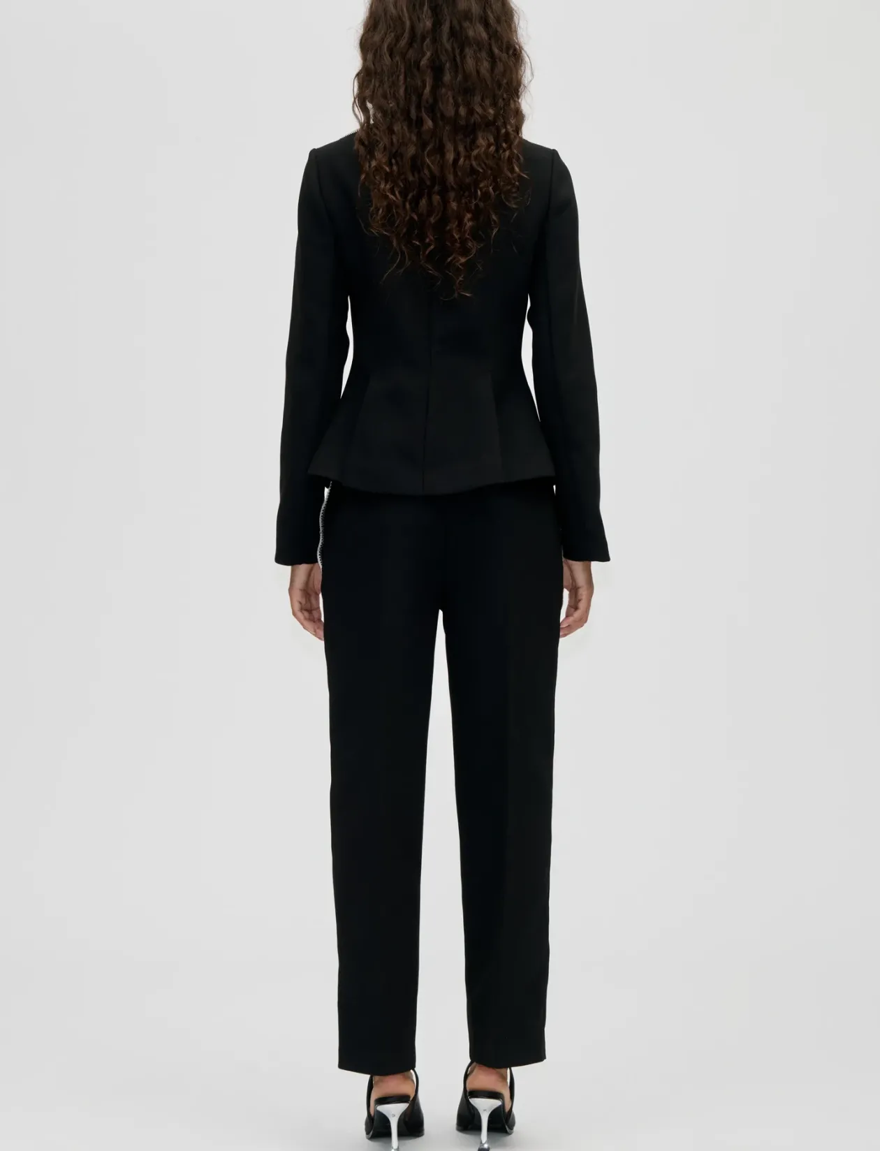 Structured Crepe, Straight Tailored Ankle Pants - Habitbukser