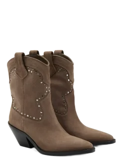 Studs suede ankle boots - Cowboystøvler