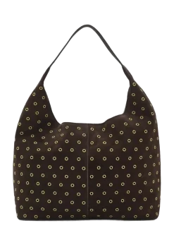 Suede shopper bag with eyelets - Shoppere