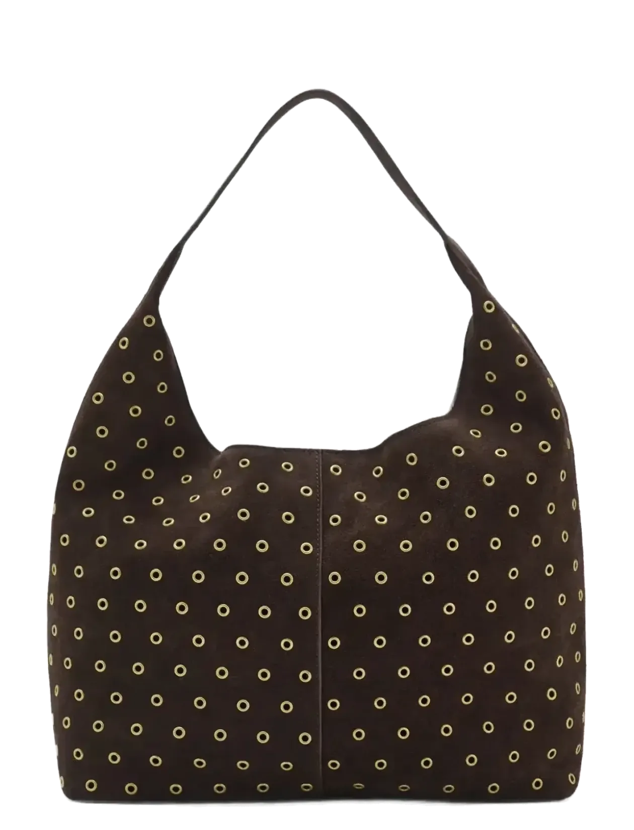 Suede shopper bag with eyelets - Shoppere
