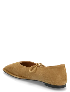 Sway Suede Tan Leather Ballet Flats - Ballerinaer