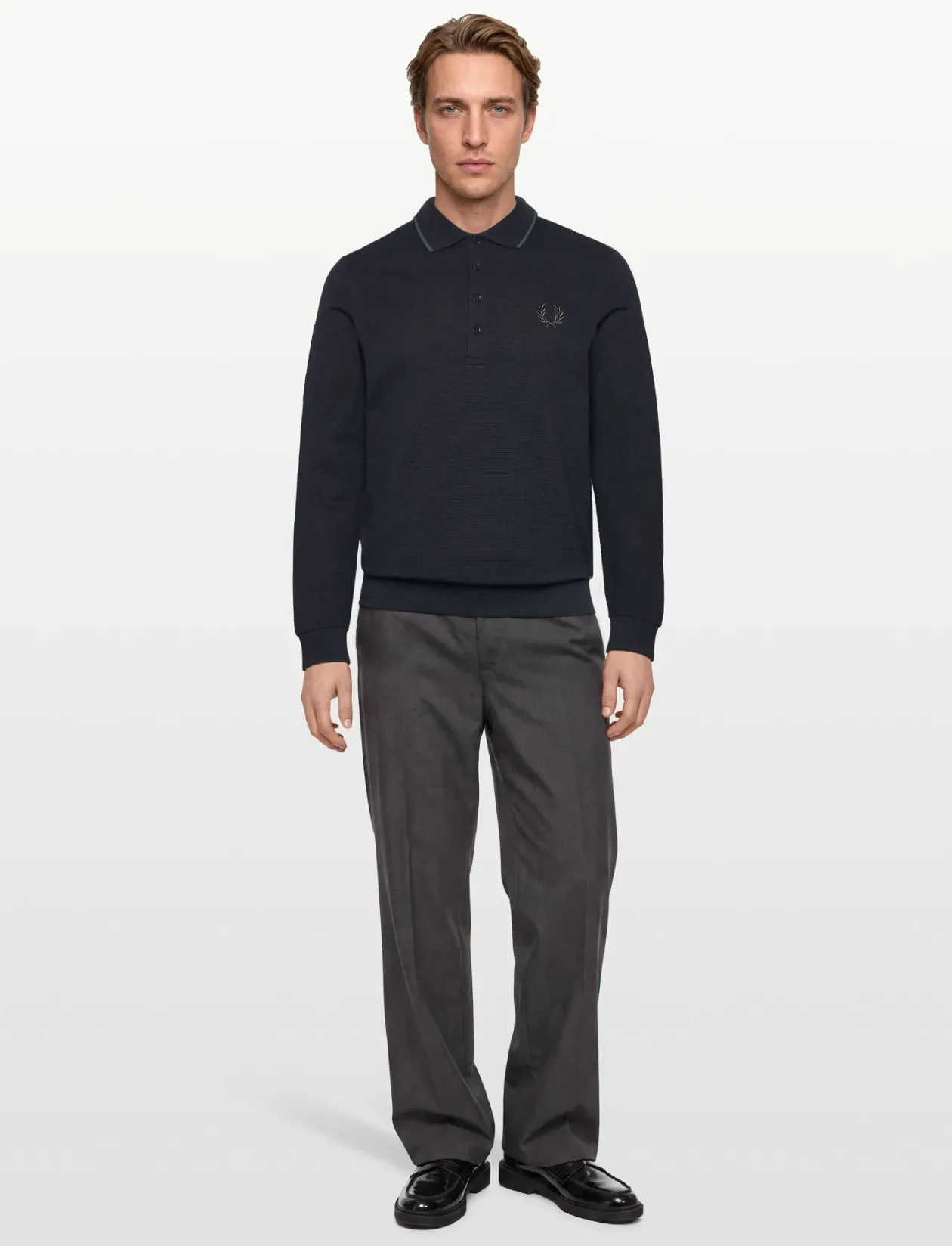 TEXTURED LS POLO - Langærmede