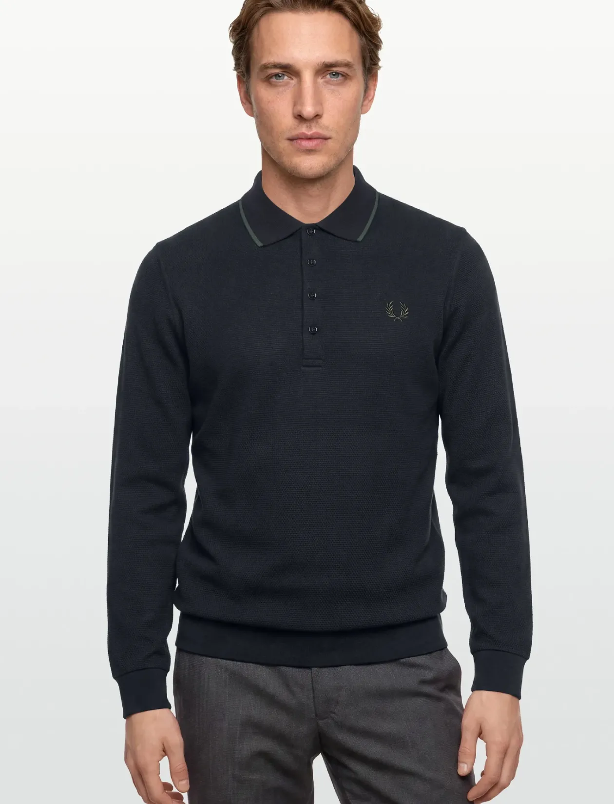 TEXTURED LS POLO - Langærmede