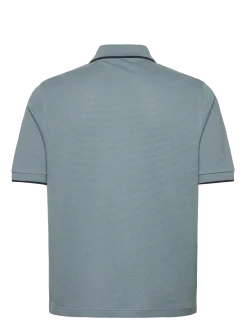 TEXTURED ZIP POLO - Kortærmede