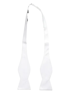 The White Self Tie Bow Tie - Butterflies
