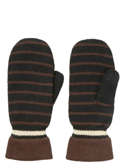 Thin Striped Emerald Mittens - Luffer