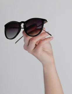 VANILLE sunglasses black/gold - Round Frame