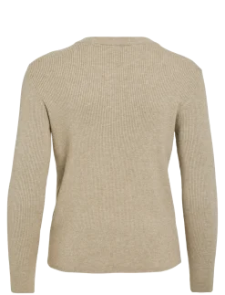 VICOMFY O-NECK L/S KNIT TOP- NOOS - Strik