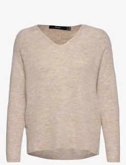 VMCREWLEFILE LS V-NECK BLOUSE NOOS - Trøjer
