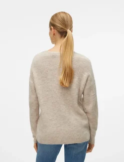 VMCREWLEFILE LS V-NECK BLOUSE NOOS - Trøjer