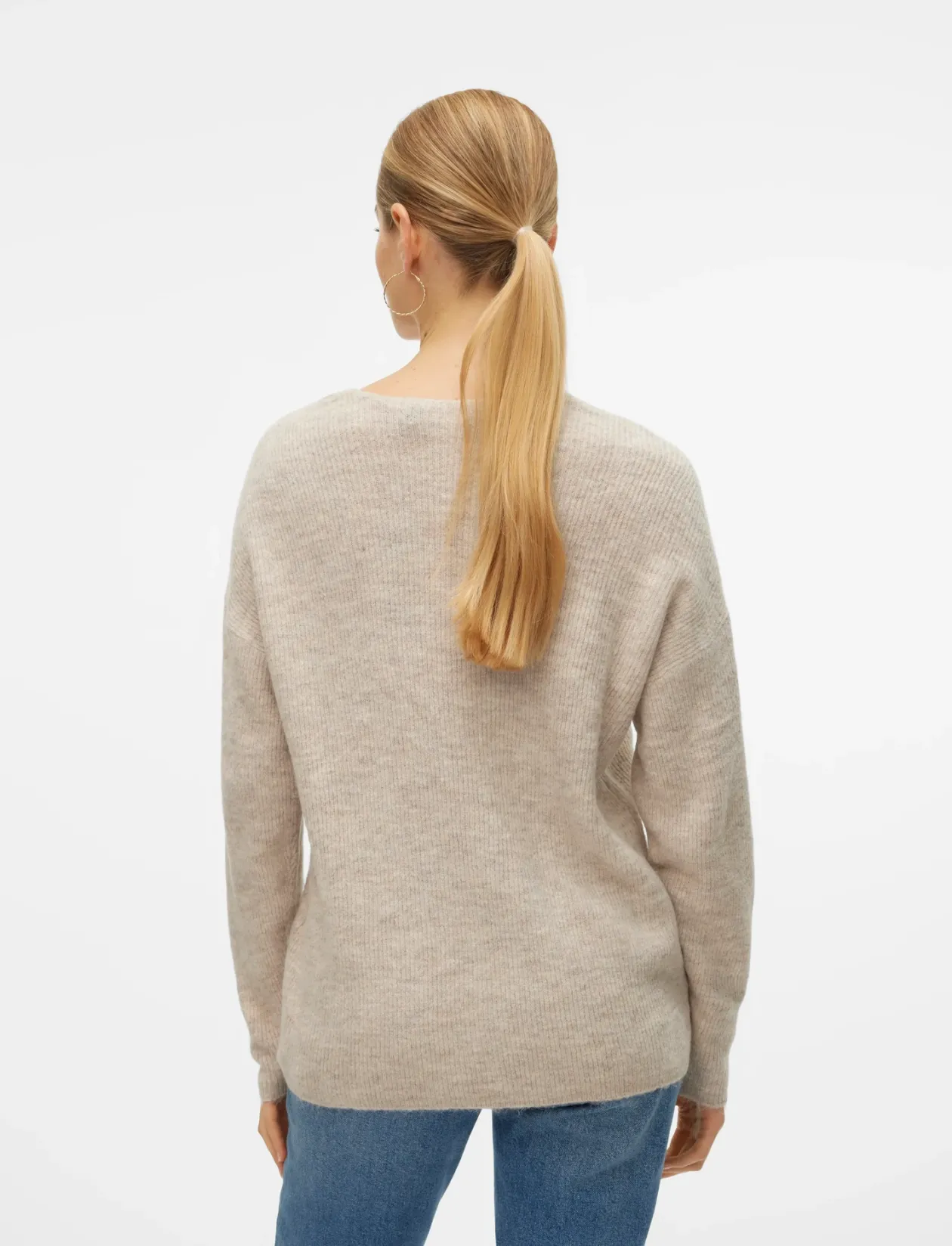 VMCREWLEFILE LS V-NECK BLOUSE NOOS - Trøjer
