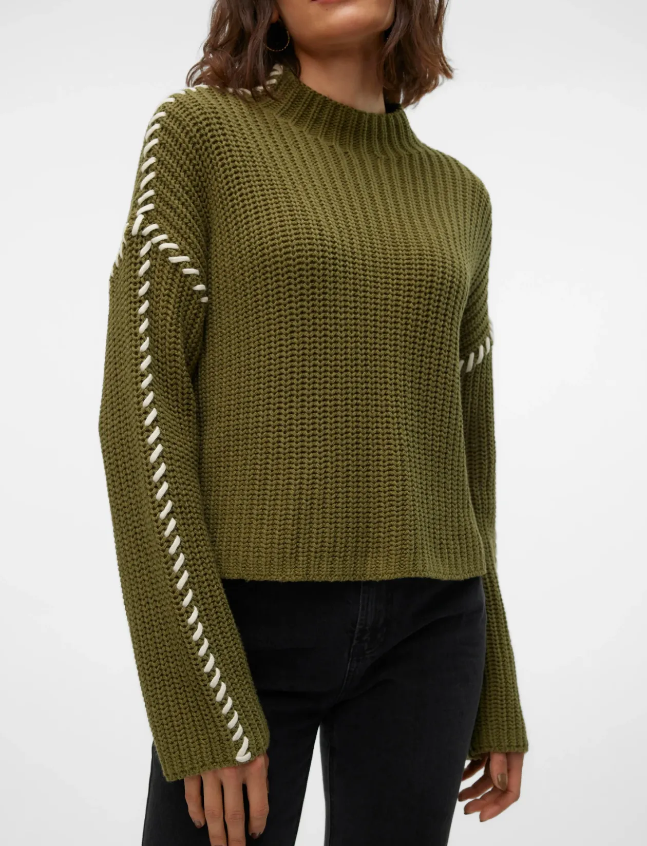VMNEWCREAM LS FUNNELNECK PULLOVER BOO - Strik