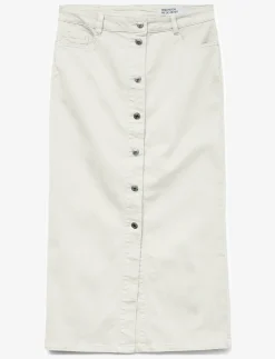 VMWILD ALVIDA BUTTON HR 7/8 CLR SKIRT - Midinederdele