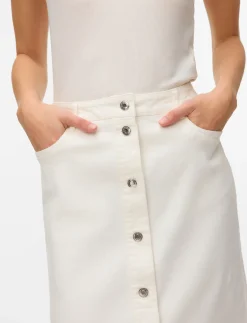 VMWILD ALVIDA BUTTON HR 7/8 CLR SKIRT - Midinederdele
