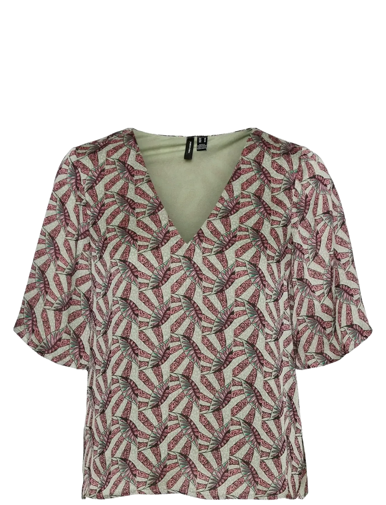 VMZELDA 2/4 V-NECK TOP WVN LCS - Kortærmede bluser