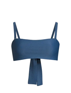 Waffle Bandeau Tie Back Bikini Top - Bikinier