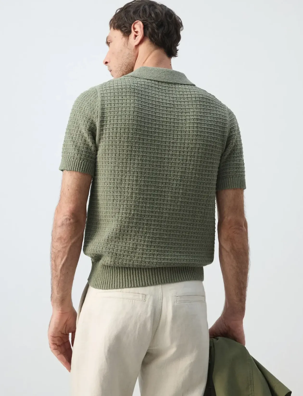 Waffle knit polo - Kortærmede