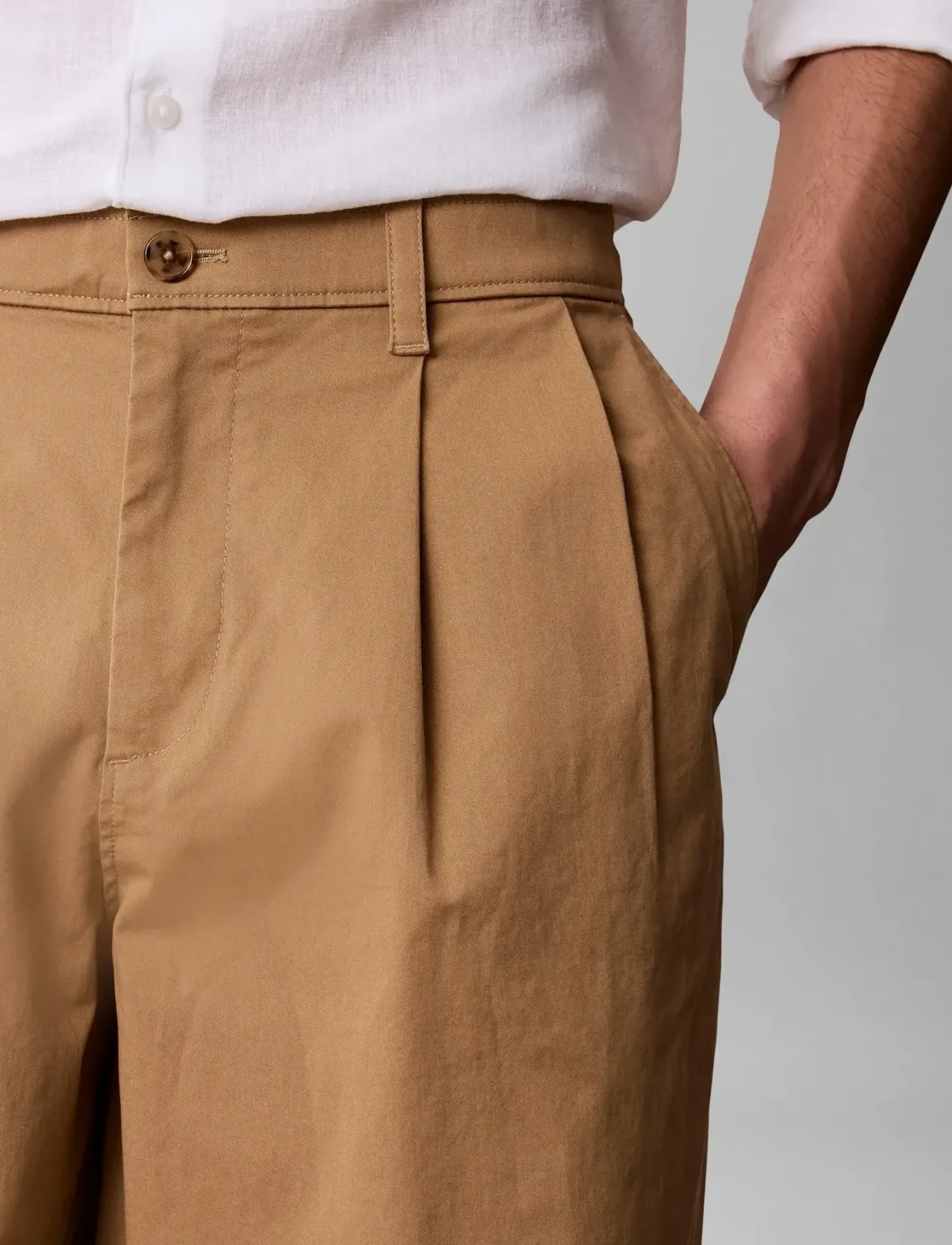 WASHED COMFORT COTTON HALF ELAST - Casual