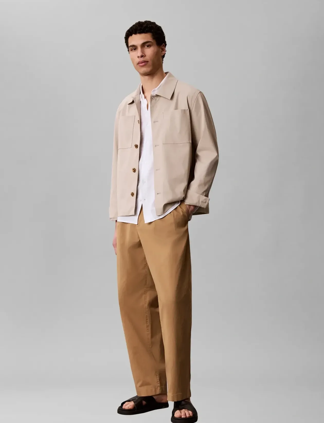 WASHED COMFORT COTTON HALF ELAST - Casual