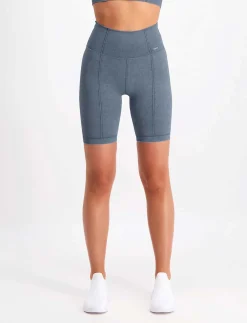Washed Denim Seamless Biker Shorts - Træningstights