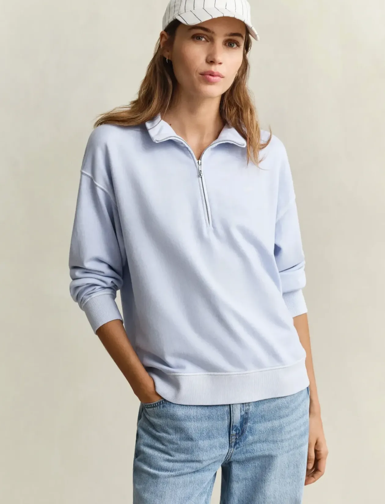 WASHED SHIELD HALF ZIP SWEAT - Sweatshirts