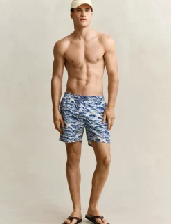 WAVES PRINT SWIM SHORTS - Badebukser