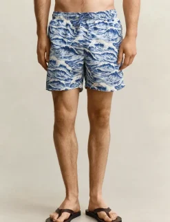 WAVES PRINT SWIM SHORTS - Badebukser
