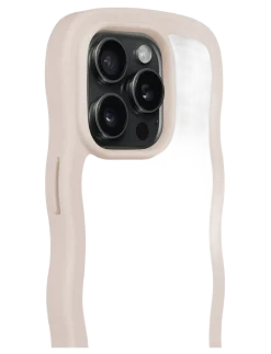 Wavy Case iPhone Light Beige/Mirror - Mobil cover