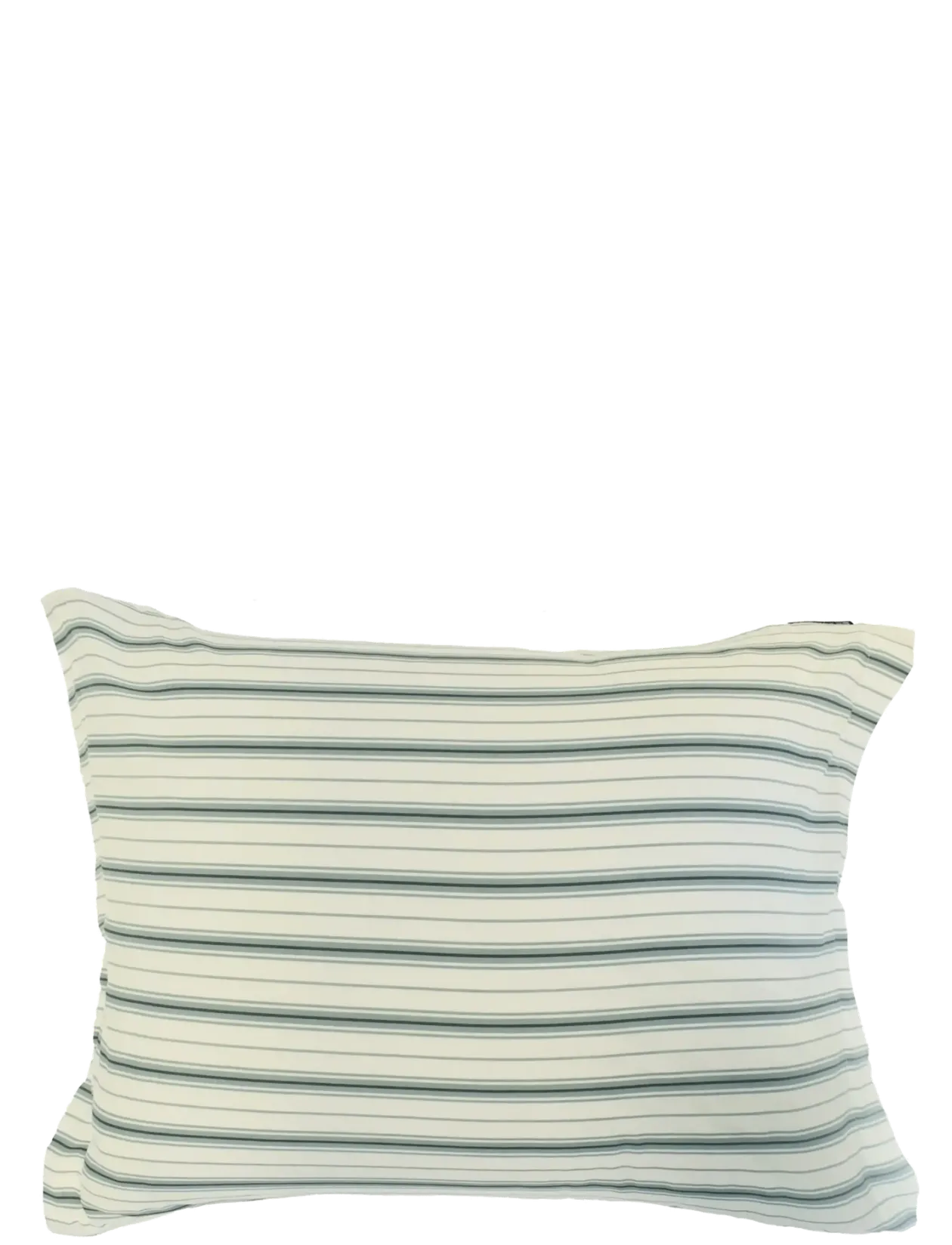 White/Eucalyptus Striped Cotton Poplin Bed Set - Sengesæt