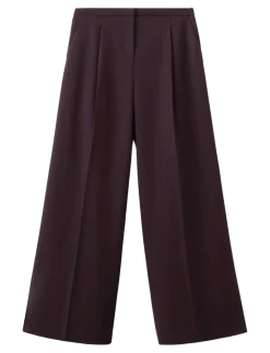 Wide leg mid-rise pleated trousers - Bukser med brede ben