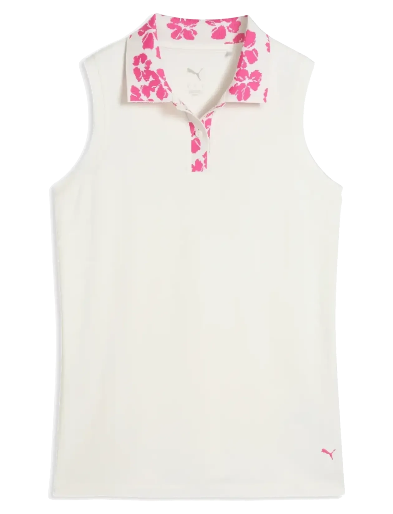 W Modalon Floral Rib SL Polo - Poloer
