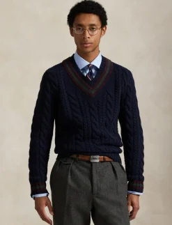 Wool-Cashmere Cricket Sweater - V-hals