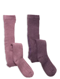 Wool Stocking - rib 2-pack - Strømpebukser