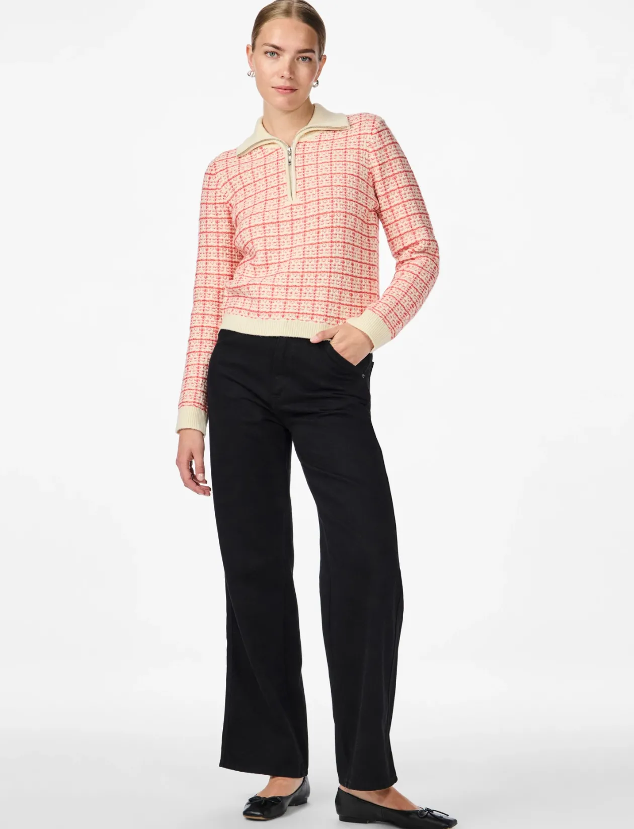 YASLIVIANA LS KNIT ZIP PULLOVER - Strik