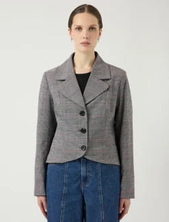 YASTHELA LS CHECKED JACKET - EX - Enkeltradede blazere
