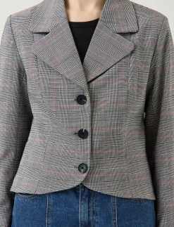 YASTHELA LS CHECKED JACKET - EX - Enkeltradede blazere