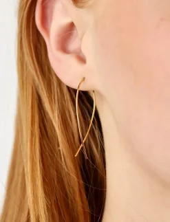 Zephyr - Wire Loop Earrings Stainless Steel - Vedhæng øreringe